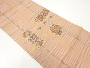 抽象花模様織出し名古屋帯